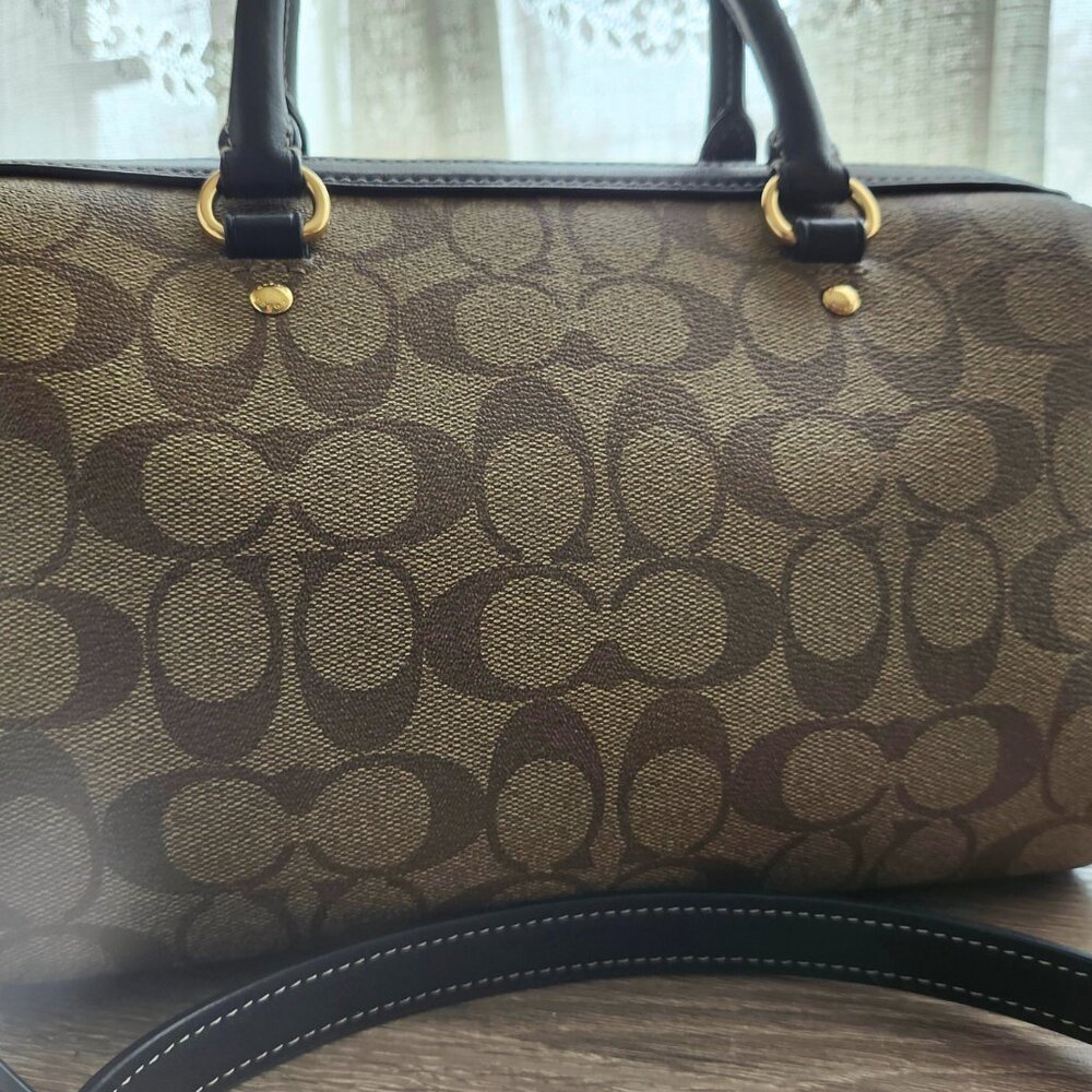 Coach X Disney Villain Patches Rowan Satchel - Signature Canvas & Gold Hardware - Picture 3 of 13
